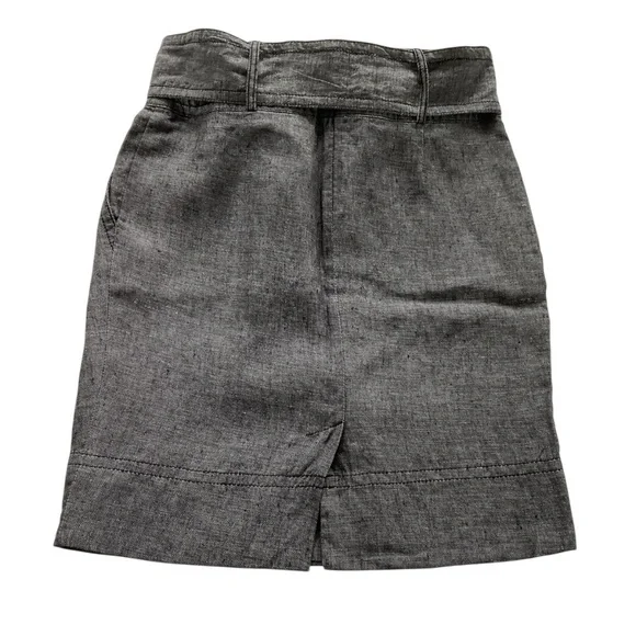 Banana Republic Chambray Tie Waist Skirt Sz 0 Mini Office Siren Casual Chic - Picture 2 of 12